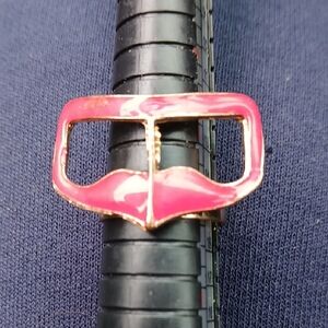 Pink and Gold Mustache Ring